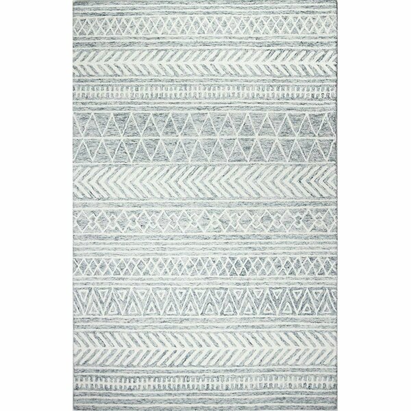Bashian 3 ft. 6 in. x 5 ft. 6 in. Valencia Collection 100 Percent Wool Hand Tufted Area Rug, Silver R131-SIL-4X6-AL118